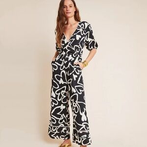 NWT Anthropologie Farm Rio Sinead Hearts Jumpsuit Size XL Petite